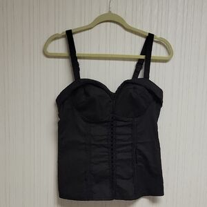 Royal Bones Black Open Lace Corset Top Medium Whimsigoth Goth Coquette